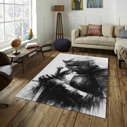 Knight Rug Middle Ages Rug Art Rug Abstract rug Non-Slip Washable