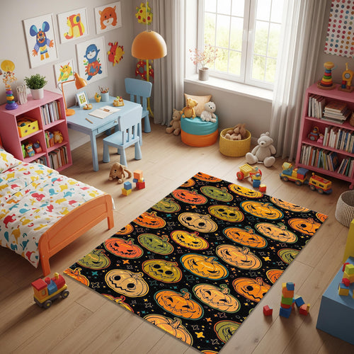 Pumpkin Rug Xmas Rug Modern Abstract rug Non-Slip Washable