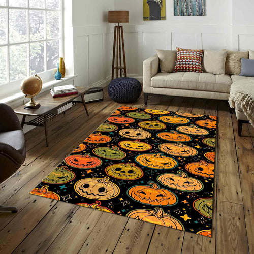 Pumpkin Rug Xmas Rug Modern Abstract rug Non-Slip Washable