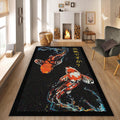 Koi Fish Rug Ying Yang Rug Japanese Hokusai Rug Modern Abstract