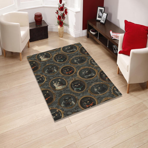 Cat Rug Abstract rug Non-Slip Washable Art Rug Rectangle Rug 8x10
