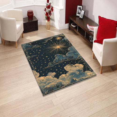 Cloud Rug Space Rug Sky Stars Rug Modern Abstract rug Non-Slip