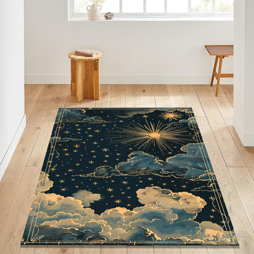 Cloud Rug Space Rug Sky Stars Rug Modern Abstract rug Non-Slip