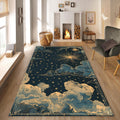 Cloud Rug Space Rug Sky Stars Rug Modern Abstract rug Non-Slip