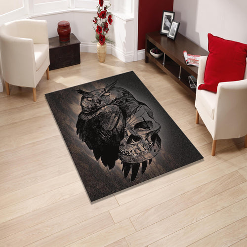 Owl Pattern Rug Gothic Rug Rococo Style Rug Abstract rug Non-Slip