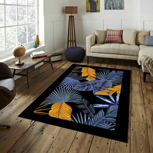 Modern abstract floral art rug, Non-Slip Washable Rug