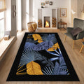 Modern abstract floral art rug, Non-Slip Washable Rug