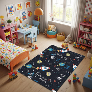 Space Rug Planet Rug Kids Play Rug Nursery Decor Playground