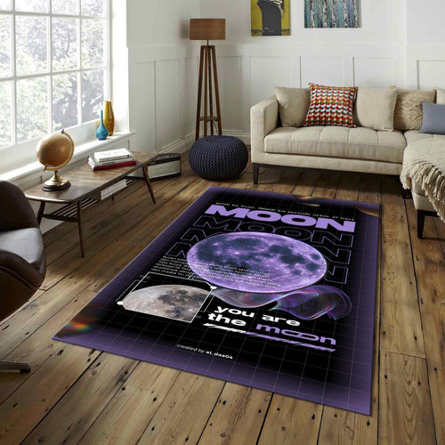 Moon Rug Galaxy Rug Xmas Gift Modern Abstract rug Non-Slip