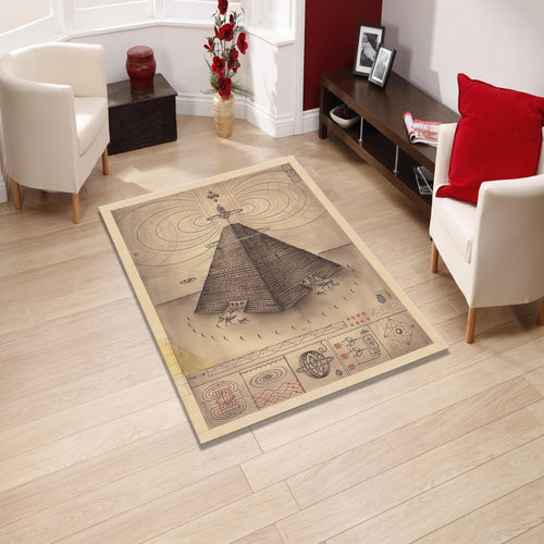 Pyramid Rug Egyptian Rug Non-Slip Washable Rug Rectangle Rug 8x10