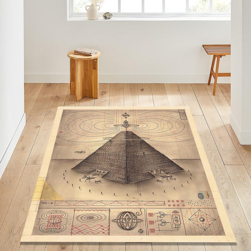 Pyramid Rug Egyptian Rug Non-Slip Washable Rug Rectangle Rug 8x10