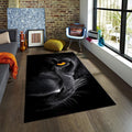 Black panther Rug Black Rug Art Rug Abstract rug Non-Slip