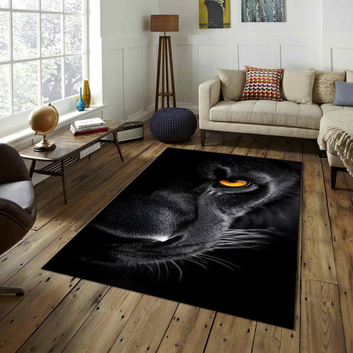 Black panther Rug Black Rug Art Rug Abstract rug Non-Slip