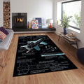 Fighter Jets Rugs, F15 Aircraft Rug, Loft Rug, Military Aviation