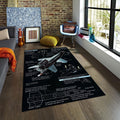 Fighter Jets Rugs, F15 Aircraft Rug, Loft Rug, Military Aviation