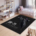 Fighter Jets Rugs, sr71 blackbird Aircraft Rug, Military Aviation