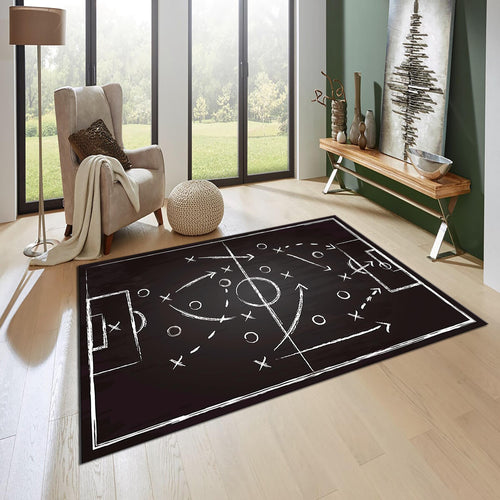 Football Rug, Tactics Rug, Football Pitch Rug, Soccer Field Rug