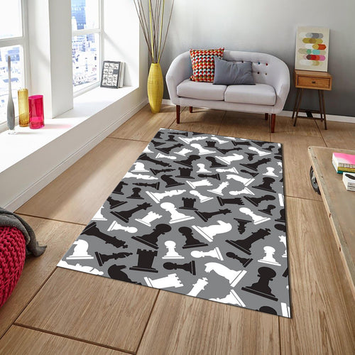 Chess Rug, Queens Gambit Rug, Modern Rug, Area Rug, 6x8 Rug