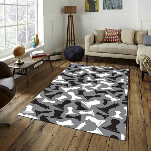 Chess Rug, Queens Gambit Rug, Modern Rug, Area Rug, 6x8 Rug