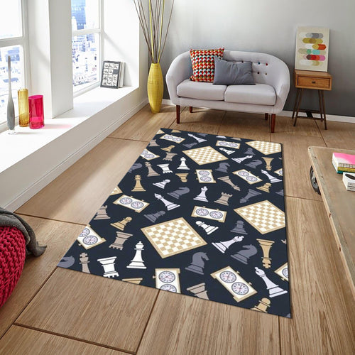 Chess Rug, Queens Gambit Rug, Modern Rug, Area Rug, 6x8 Rug