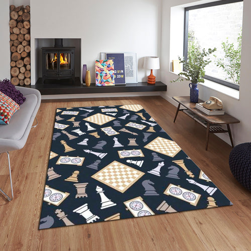 Chess Rug, Queens Gambit Rug, Modern Rug, Area Rug, 6x8 Rug