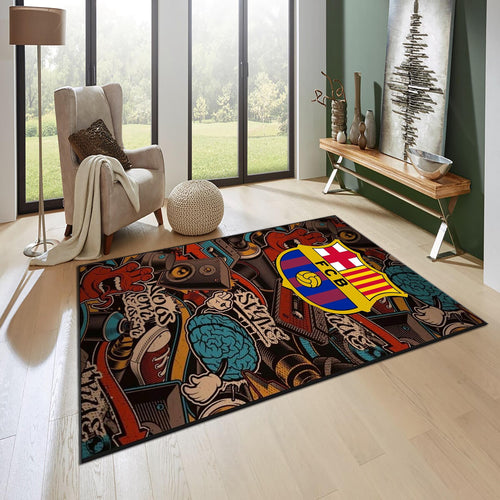 FC Barcelona Rug Barcelona Rug Barça Carpet for Fans & Kids Room
