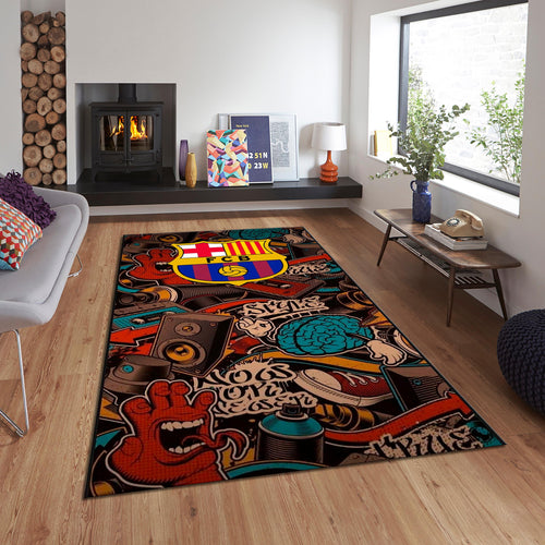 FC Barcelona Rug Barcelona Rug Barça Carpet for Fans & Kids Room