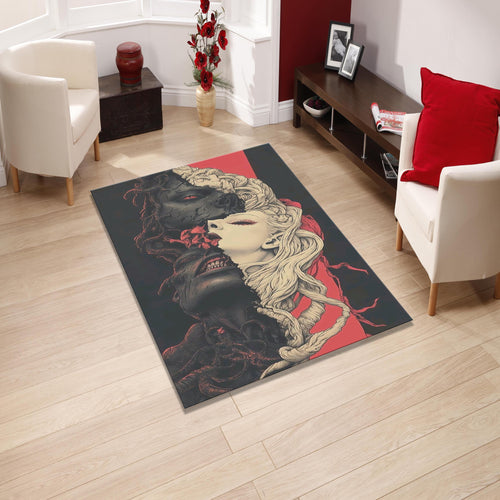 Evil Rug Art Rug Abstract rug Non-Slip Washable Art Rug Modern