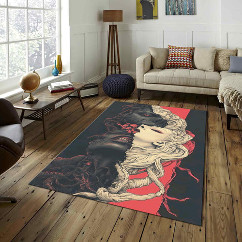 Evil Rug Art Rug Abstract rug Non-Slip Washable Art Rug Modern