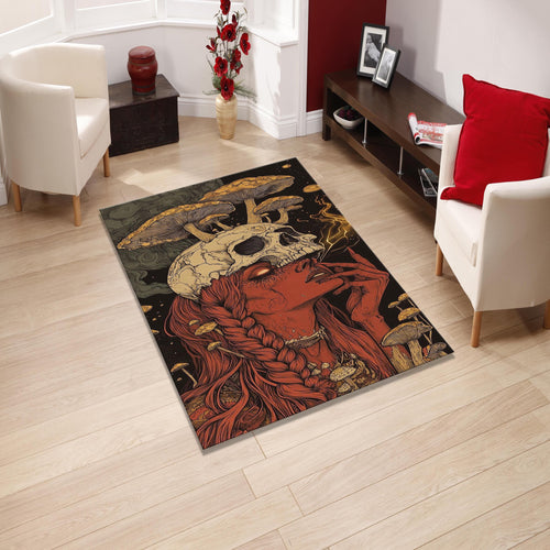 Skull Rug Art Rug Gothic rug Nonslip Rug Modern Rug 8x10 Rug Area