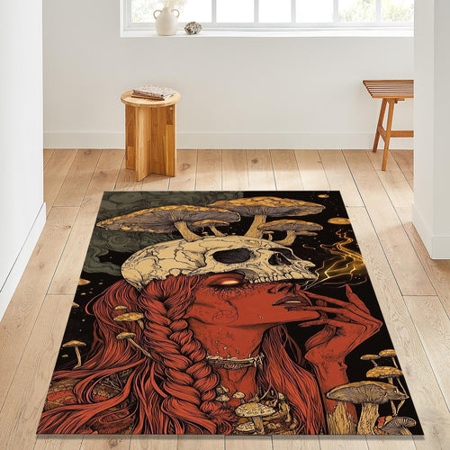 Skull Rug Art Rug Gothic rug Nonslip Rug Modern Rug 8x10 Rug Area