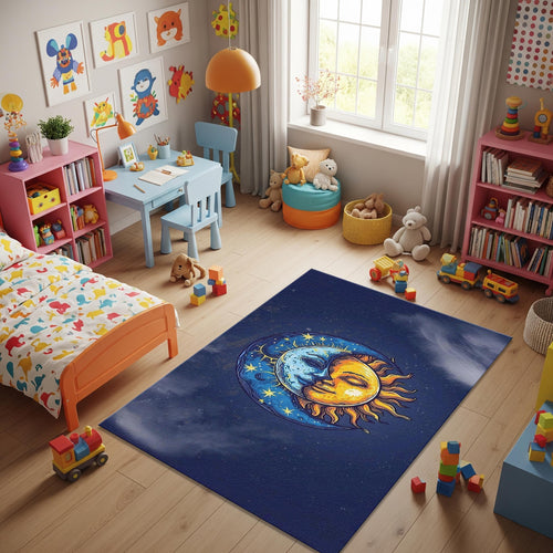 Sun Rug Moon Rug Kids Play Rug Nursery Decor Playground Carpet