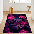 Floral Rug Leaf Rug Abstract rug Non-Slip Washable Art Rug Purple