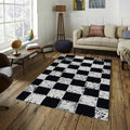 Black and White Checkered Rug, Berber Rug