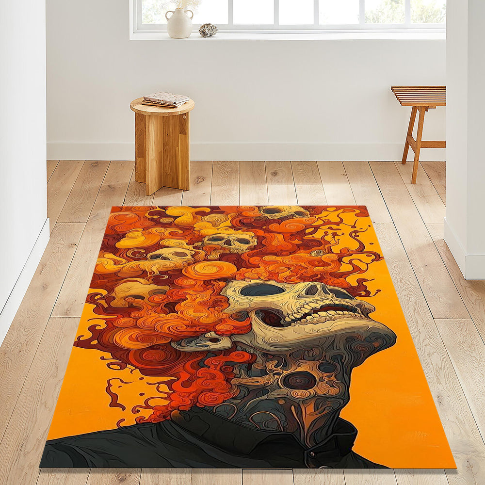 Skull Rug Art Rug Gothic rug Nonslip Rug Modern Rug 8x10 Rug Area