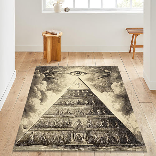 Pyramids Rug Illuminati Rug Nonslip Rug Modern Rug 8x10 Rug Area