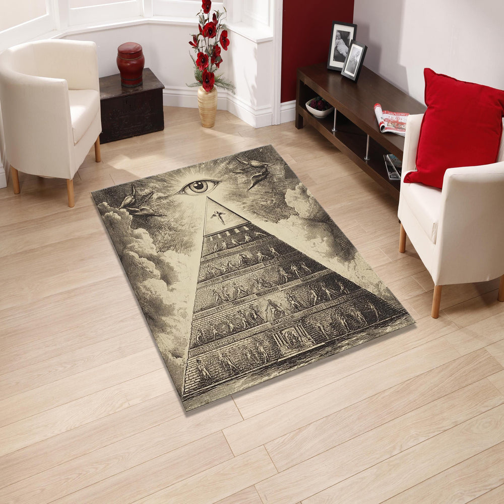 Pyramids Rug Illuminati Rug Nonslip Rug Modern Rug 8x10 Rug Area