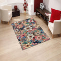 Floral Rug Flower Rug Abstract rug Non-Slip Washable Art Rug