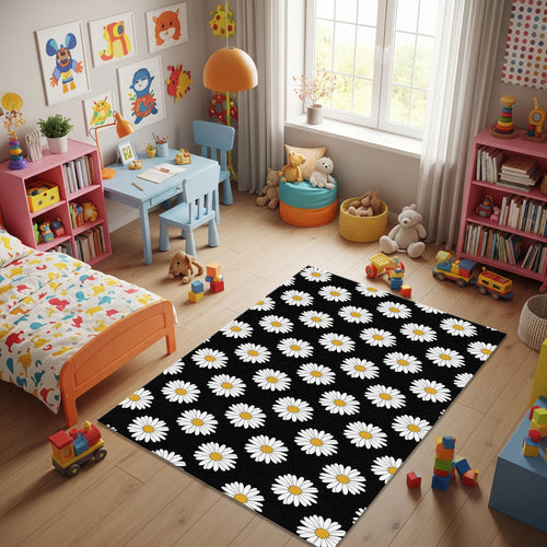 Daisy Rug Nonslip Rug Modern Rug 8x10 Rug Area Rug Macabre Rug