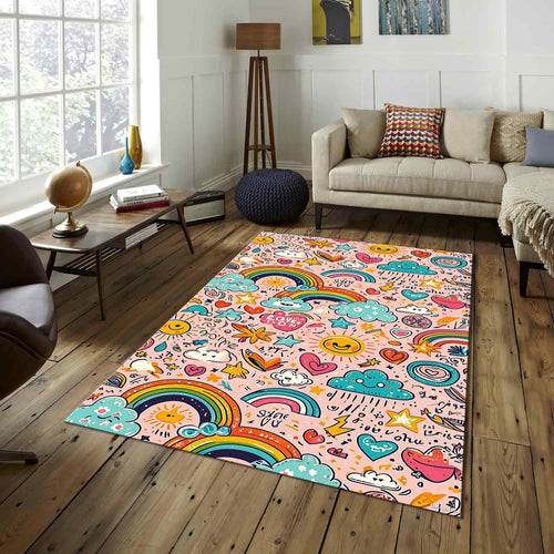 Rainbow Rug Kids Play Rug Nursery Decor Playground Carpet Kids