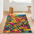 Puzzle Rug Abstract rug Rothko Style Non-Slip Washable Art Rug