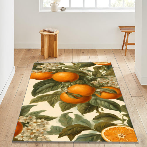 Orange Rug Art Rug Nonslip Rug Modern Rug 8x10 Rug Area Rug