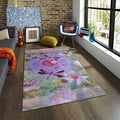 Dragonfly Rug Floral Rug Abstract rug Non-Slip Washable Art Rug