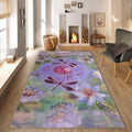 Dragonfly Rug Floral Rug Abstract rug Non-Slip Washable Art Rug
