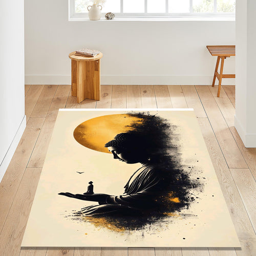 Buddha Rug Meditation Rug Ethereal Rug Non-Slip Washable Rug