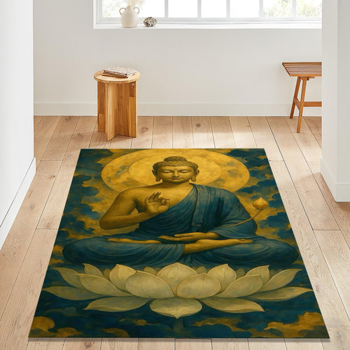 Buddha Rug Meditation Rug Ethereal Rug Non-Slip Washable Rug