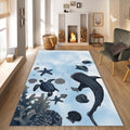 Seashell Rug Sea Turtle Rug Kids Play Rug Nursery Decor Kids Rug