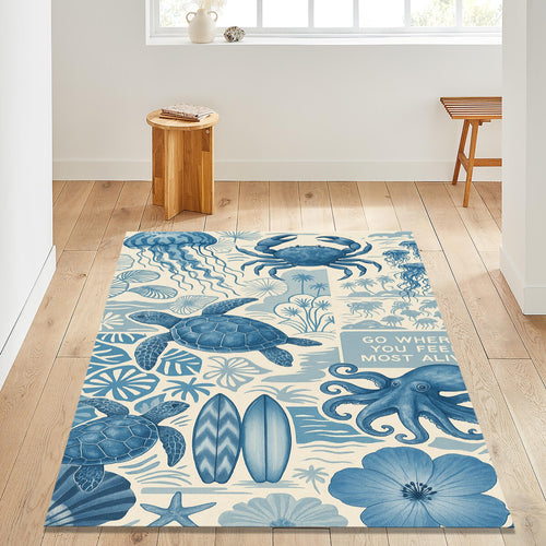 Crab Rug Octopus Rug Sea Turtle Rug Kids Play Rug Nursery Decor