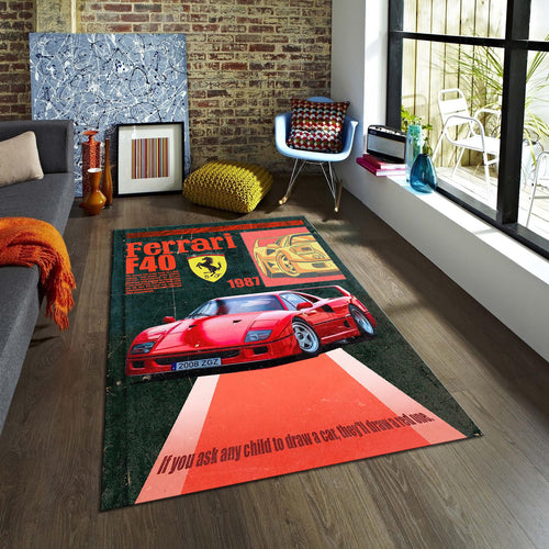 Ferrari F40 Rug, Living Room Rug