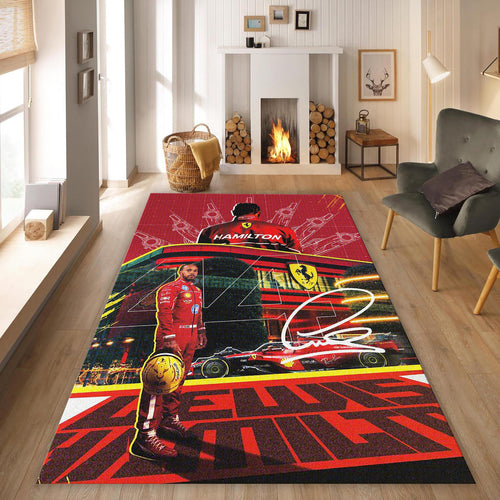 Lewis Hamilton Rug, Ferrari Rug